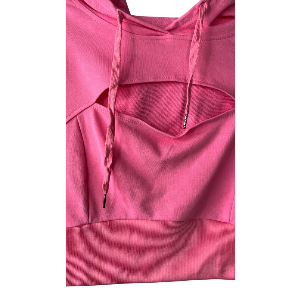 Bubble Gum Pink Keyhole Crop Sweatshirt XL - Picture 5 of 7